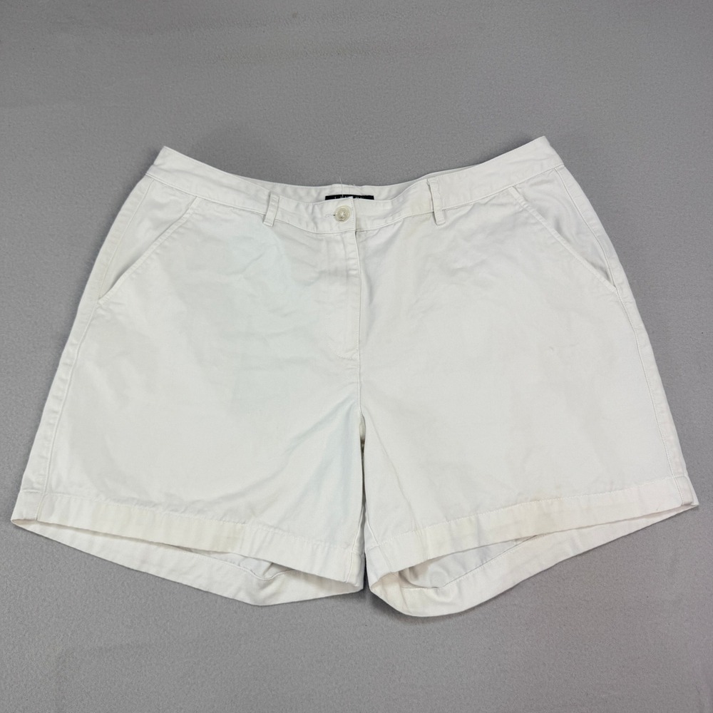 Lauren‎ Ralph Lauren Women Cream Cotton Twill Chino Shorts Size 14 Off White